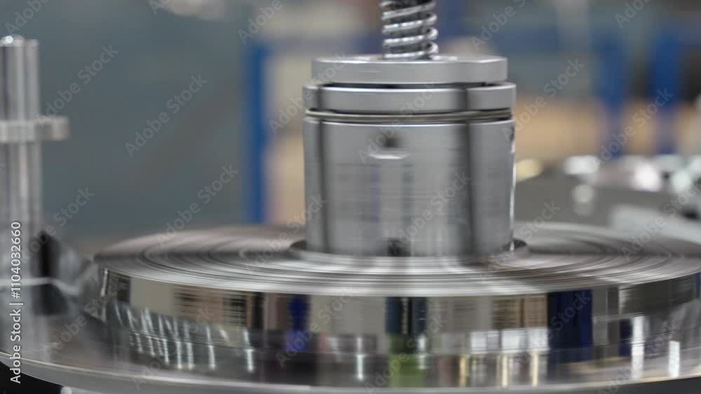 custom made wallpaper toronto digitalClose-up of Rotating Industrial Machine Components in 4K. The video captures the dynamic motion and intricate details of polished metal parts, showcasing precision 