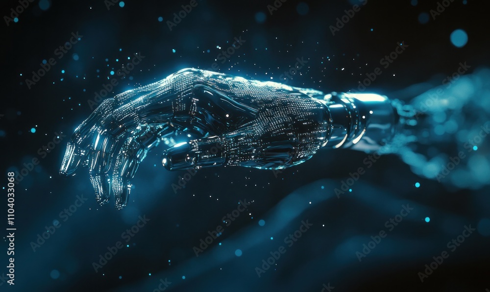 Futuristic Robotic Hand with Digital Glow Futuristic Robotic Hand with Digital Glow