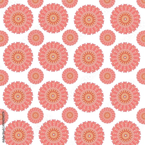 Pink pattern on white background