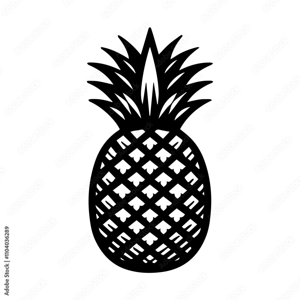 Simple Vector Icon of a Pineapple – Logo Design Illustration Simple Vector Icon of a Pineapple – Logo Design Illustration