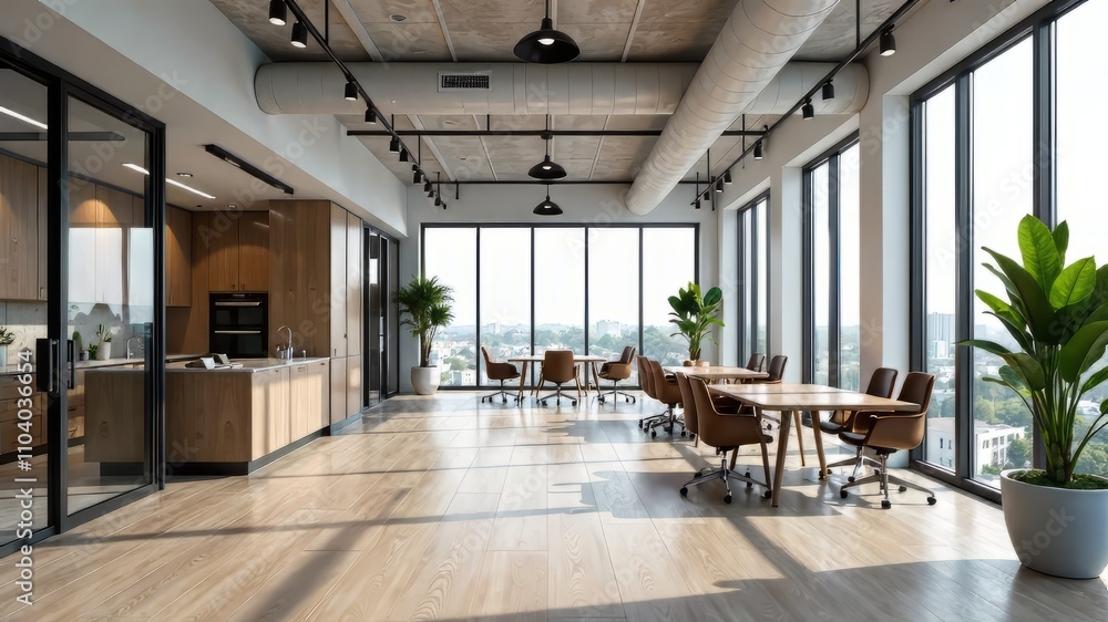 Empty Modern Coworking Space - Open Office Interior Empty Modern Coworking Space - Open Office Interior