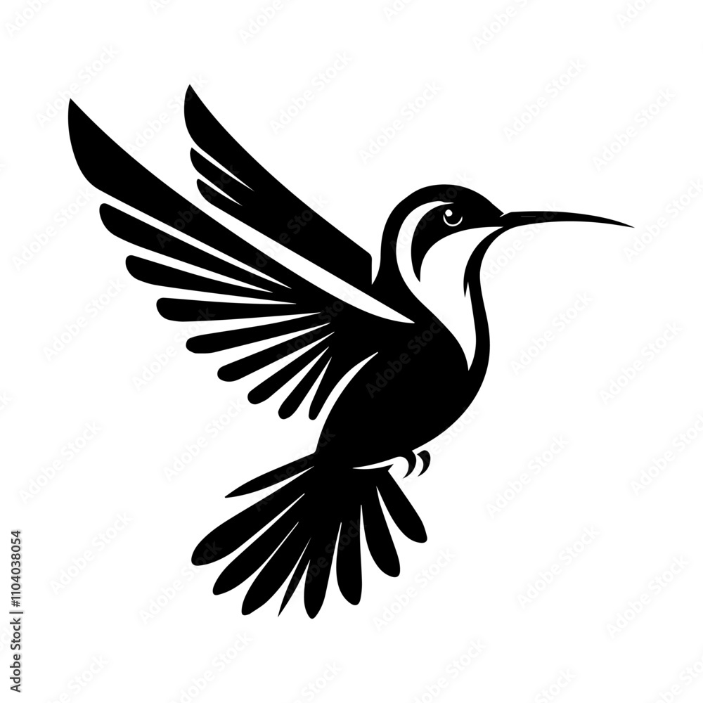 Obraz premium Simple Vector Icon of a Chiribiquete Emerald Hummingbird – Logo Design Illustration