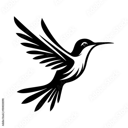 Simple Vector Icon of a Chiribiquete Emerald Hummingbird – Logo Design Illustration
