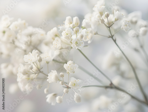 "Intricate Beauty of Baby's Breath Flowers: Close-Up Shots Capturing Nature's Delicate Floral Elegance"