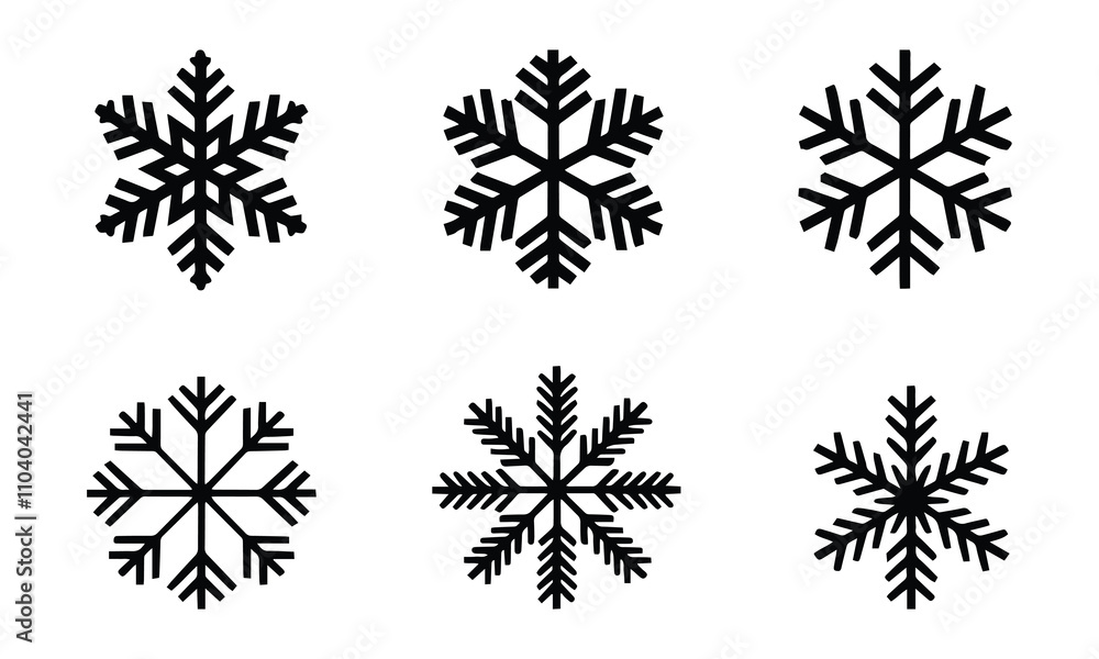Vector snowflake Collection. Vector illustration set Vector snowflake Collection. Vector illustration set