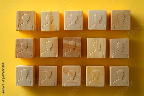 Wooden Block Workforce Geometric Collectivity Symbolism photo