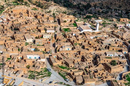 View of the buildings of the Berber village of Toujane in southern Tunisia. photo