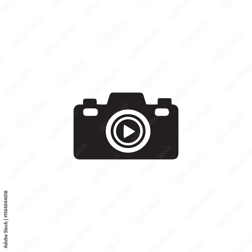 Camera icon. Black camera icon on white background. Camera icon. Black camera icon on white background.