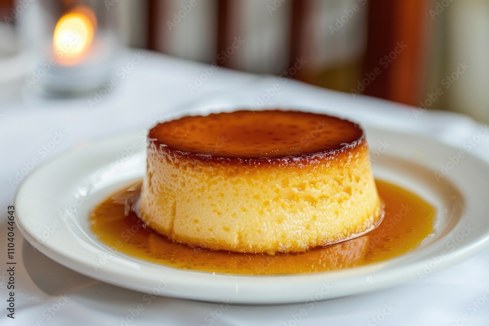 A classic dessert served on a plate, perfect for a dinner party or special occasion A classic dessert served on a plate, perfect for a dinner party or special occasion