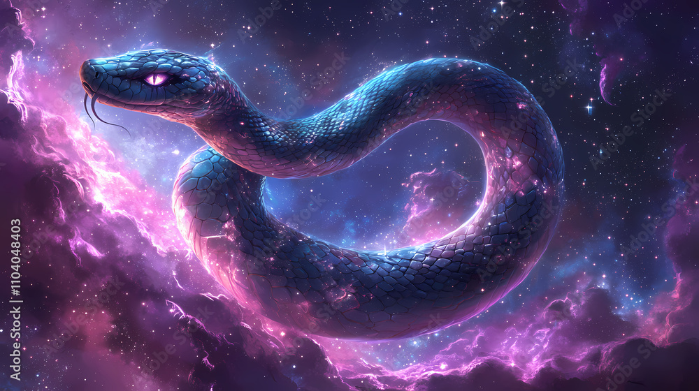 Cosmic serpent, mystical cosmic snake in nebula. celestial serpent. illustration. Cosmic. Illustration Cosmic serpent, mystical cosmic snake in nebula. celestial serpent. illustration. Cosmic. Illustration