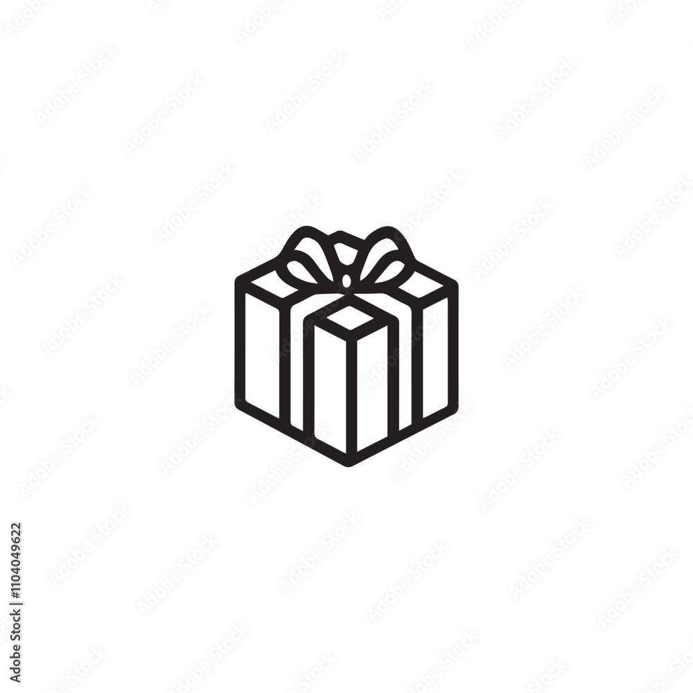 Gift box icon. Black Gift box icon on white background. Gift box icon. Black Gift box icon on white background.