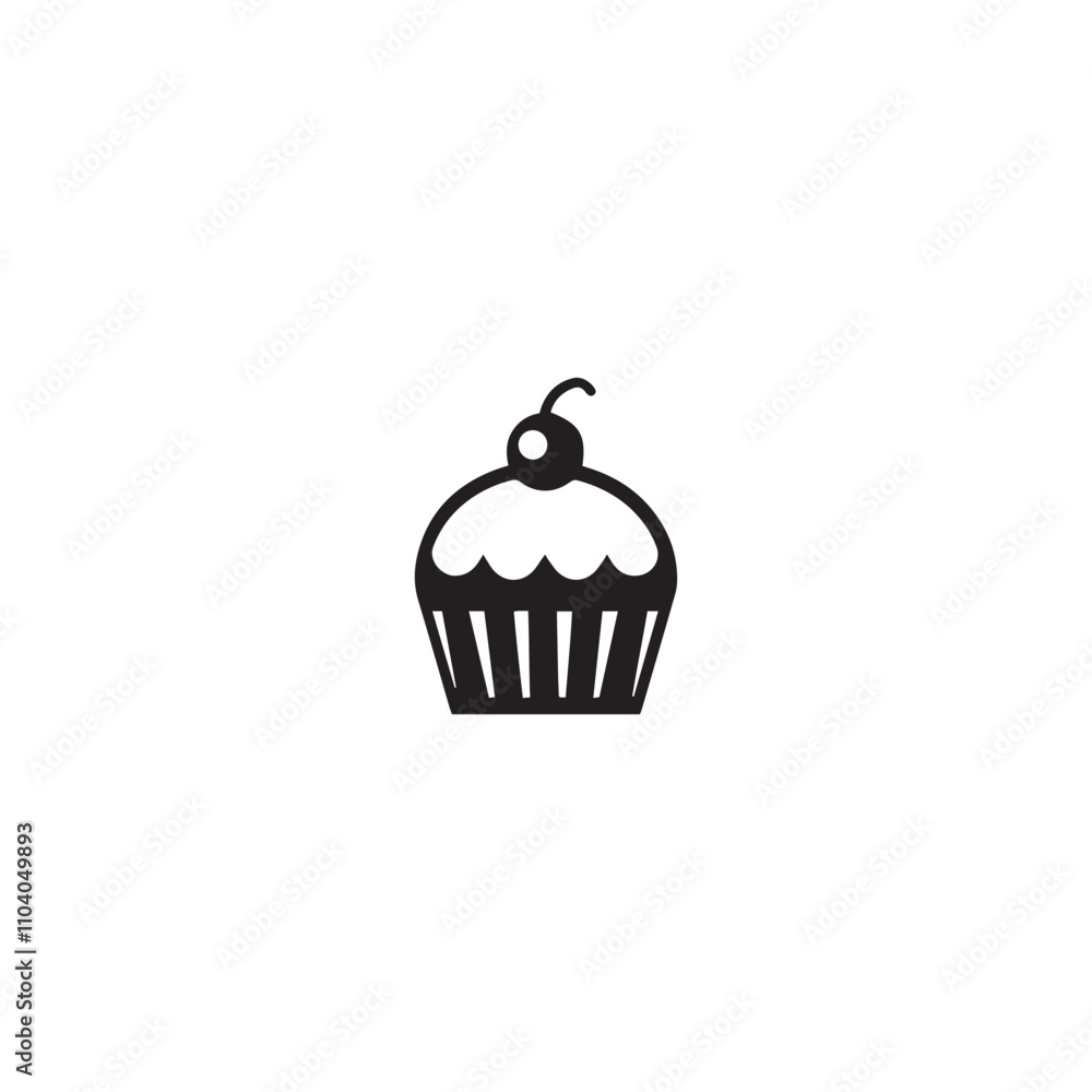 Cupcake icon . Black Cupcake icon on white background. vector illustration Cupcake icon . Black Cupcake icon on white background. vector illustration
