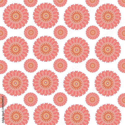 Pink art flower pattern no background