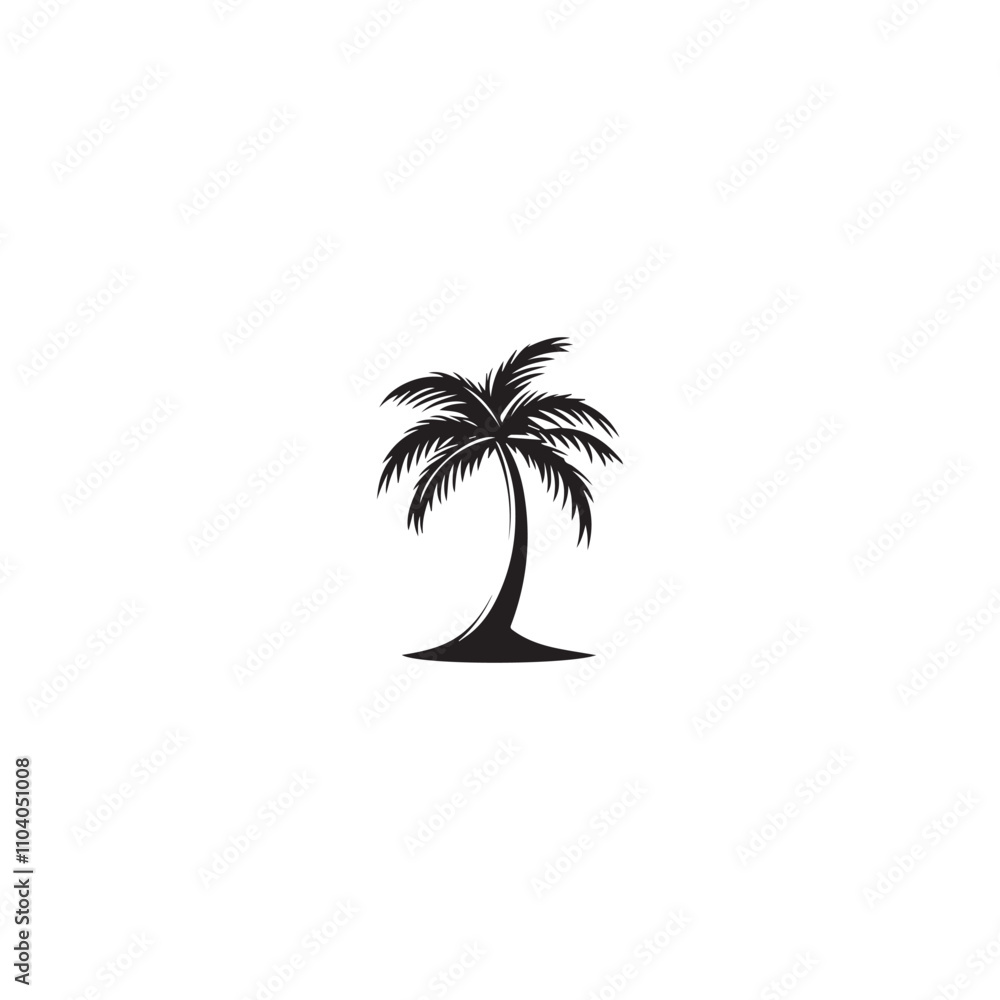 palm tree icon . Black palm tree icon on white background. vector illustration palm tree icon . Black palm tree icon on white background. vector illustration