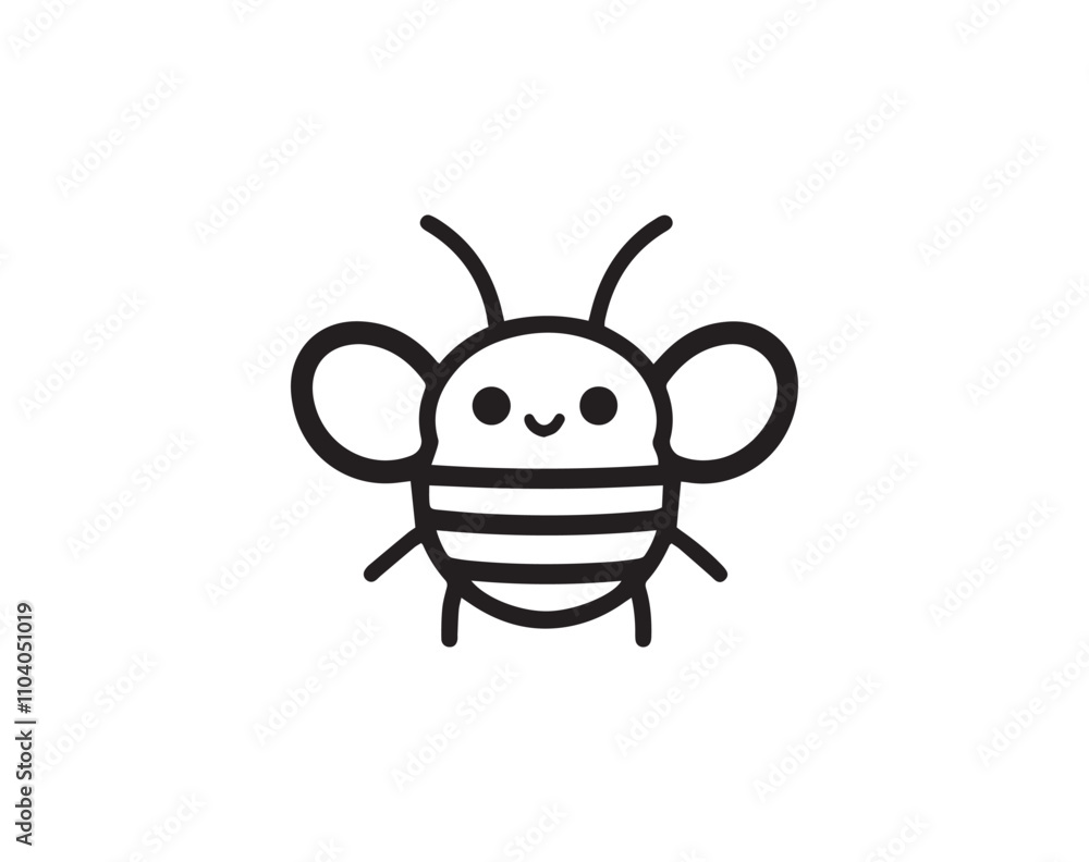 Bee icon. Black Bee icon on white background. Bee icon. Black Bee icon on white background.