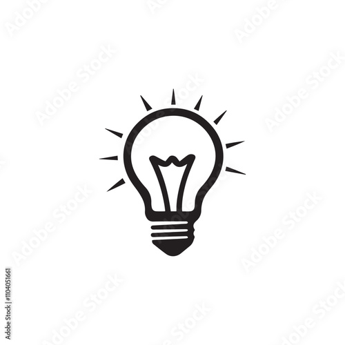 Bulb icon . Black Bulb icon on white background. vector illustration