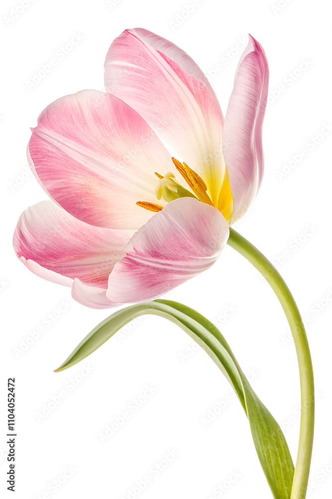 Fototapeta premium pink tulip isolated on white background