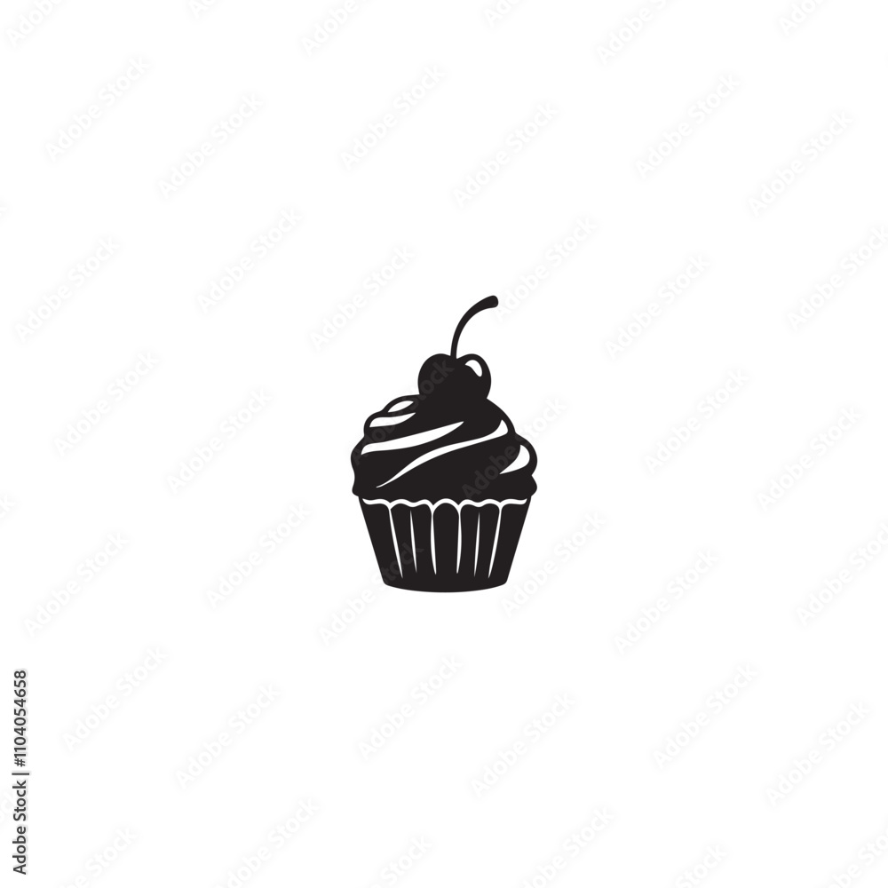 Cupcake icon . Black Cupcake icon on white background. vector illustration Cupcake icon . Black Cupcake icon on white background. vector illustration
