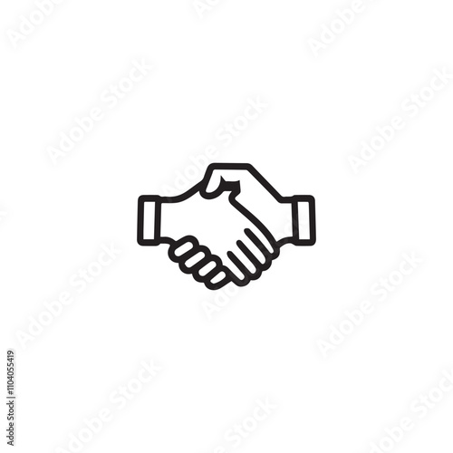 Hands shake icon. Black Hands shake icon on white background.