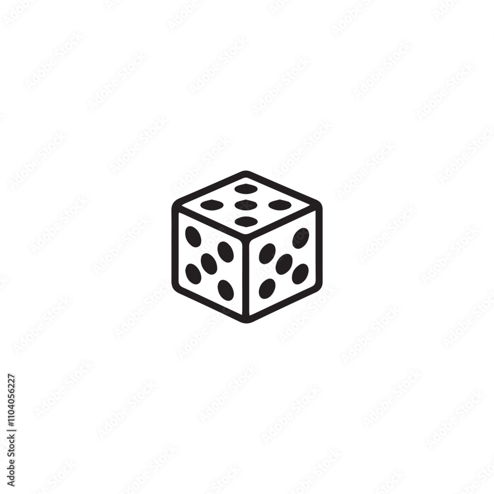 Dice icon . Black Dice icon on white background. vector illustration Dice icon . Black Dice icon on white background. vector illustration