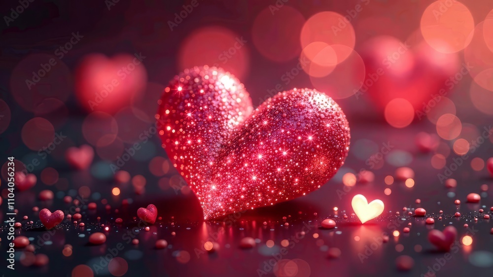 Sparkling Heart Particles Loop Background - AI Art Sparkling Heart Particles Loop Background - AI Art