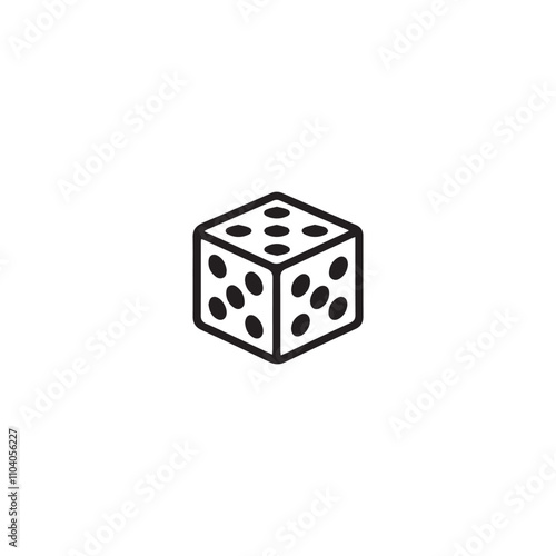  Dice icon . Black  Dice icon on white background. vector illustration