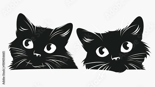 2 cute cartoon cat stickers