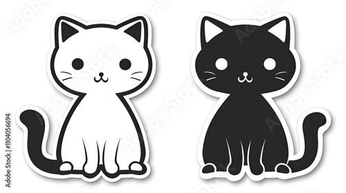 2 cute cat stickers