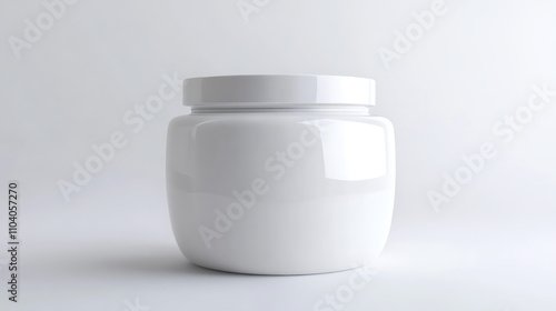 A white blank round cream jar isolated on white background.