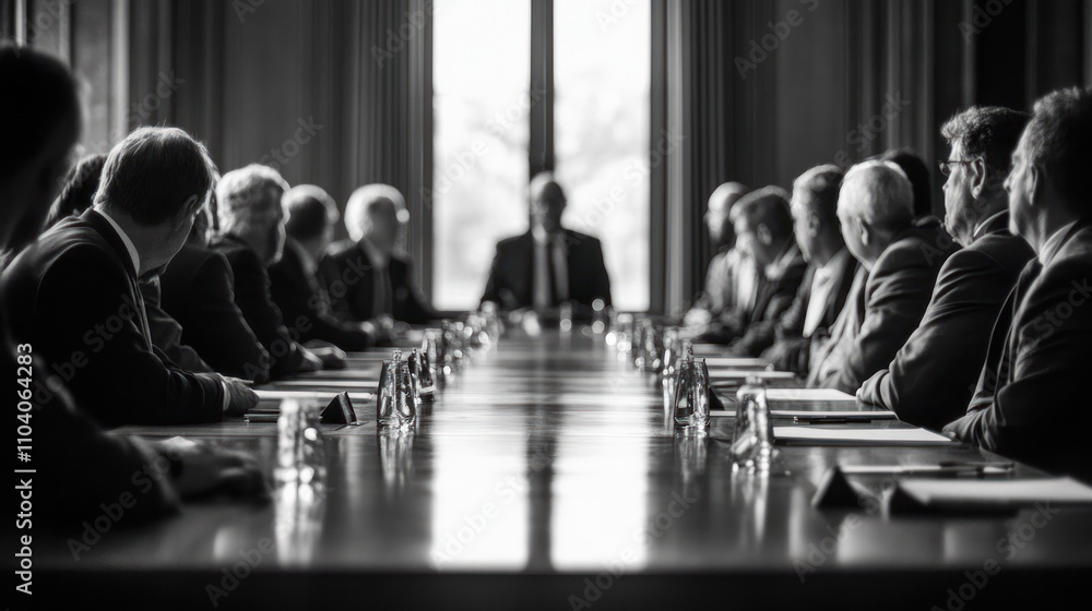 Business meeting in a bright, modern boardroom