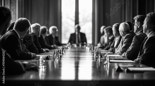 Obraz na płótnie Business meeting in a bright, modern boardroom w salonie