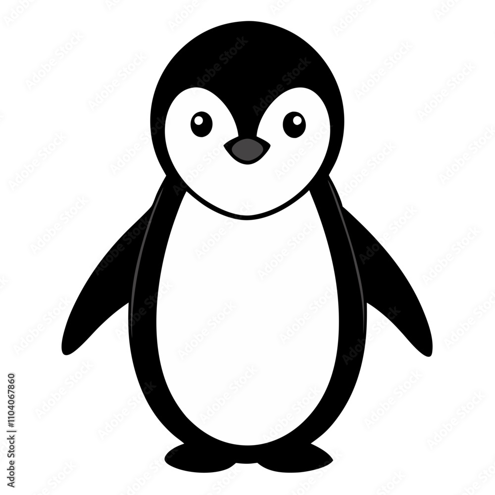penguin on white penguin on white