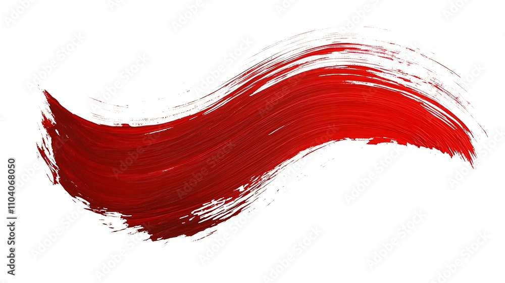 A red paint stroke on a white background. A red paint stroke on a white background.