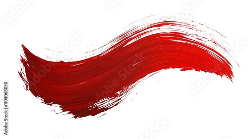 A red paint stroke on a white background.