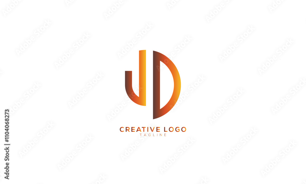 Fototapeta premium JD Abstract initial monogram letter alphabet logo design