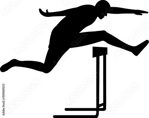 Hurdler (Silhouette) - Runner - Competitive - Sports