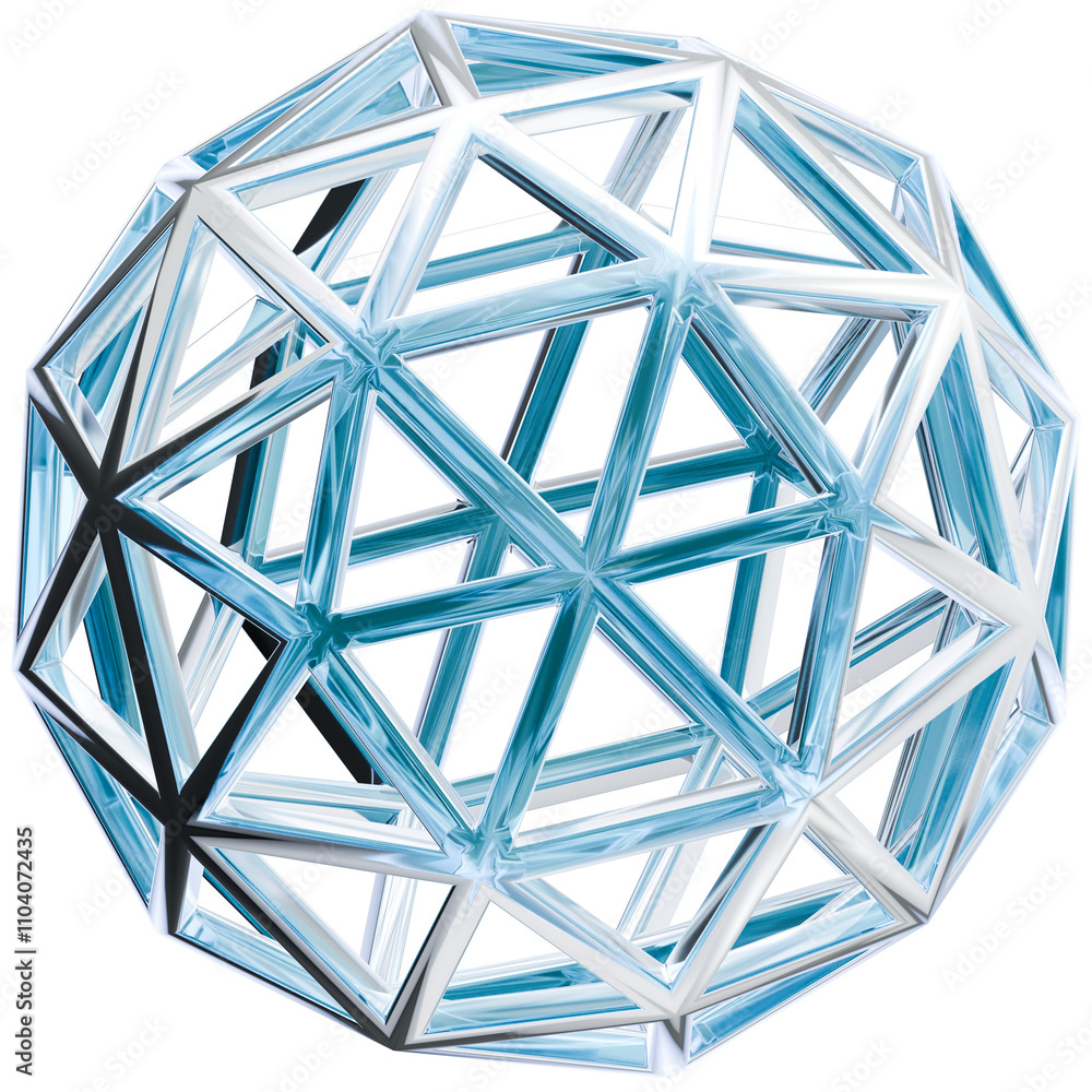 Fototapeta premium 3D illustration Icosphere Hollow Shape