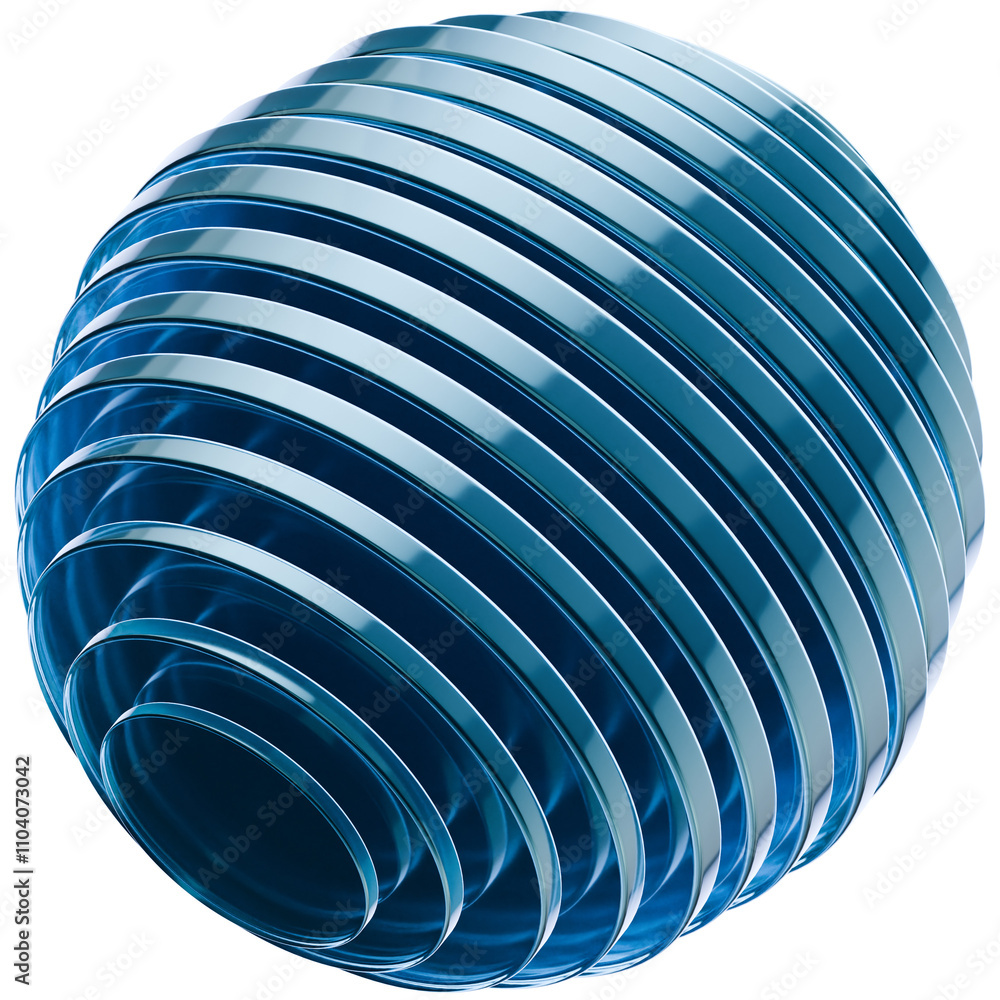 Obraz premium 3D illustration Sliced Ball Abstract Shape