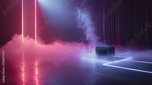 Air Purifier in a Smoky Neon Lit Room photo