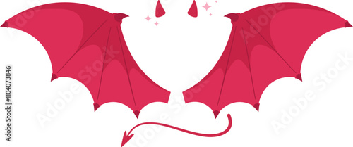 A red dragon with two horns on its head