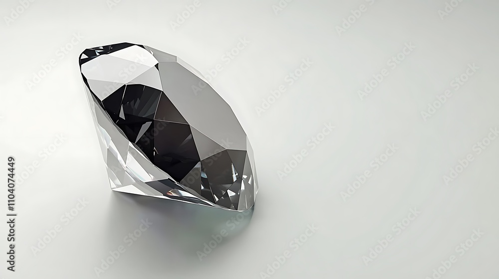 Shiny gray diamond on a white surface. Shiny gray diamond on a white surface.