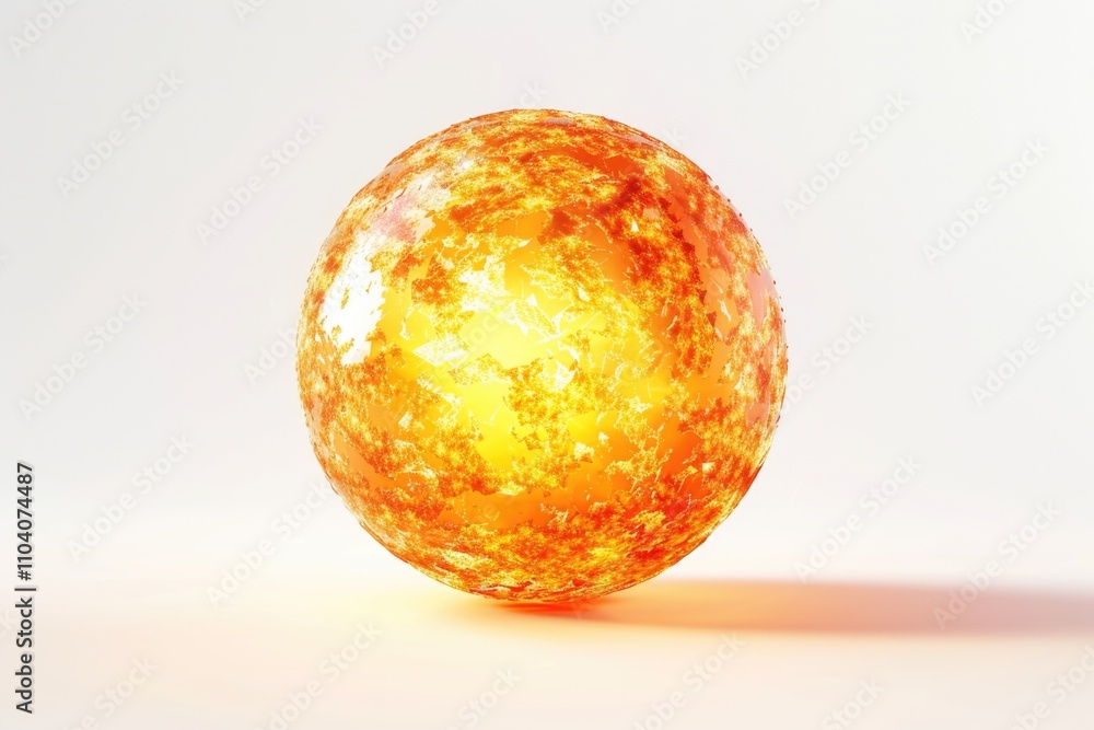 A single yellow glass egg placed on a clean white surface A single yellow glass egg placed on a clean white surface