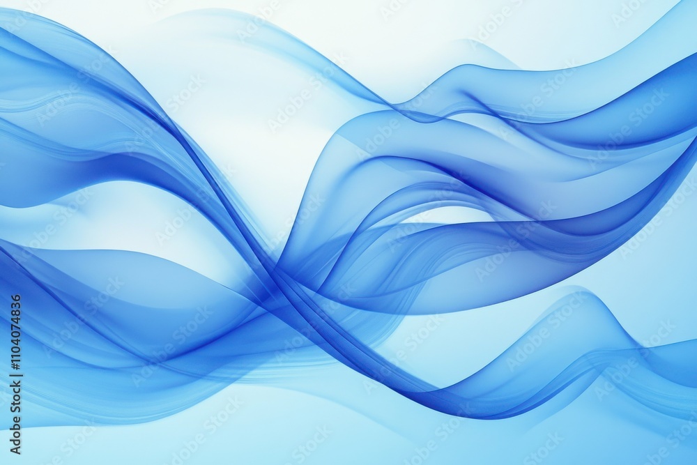 Flowing blue waves create a serene and calming abstract background. Flowing blue waves create a serene and calming abstract background.