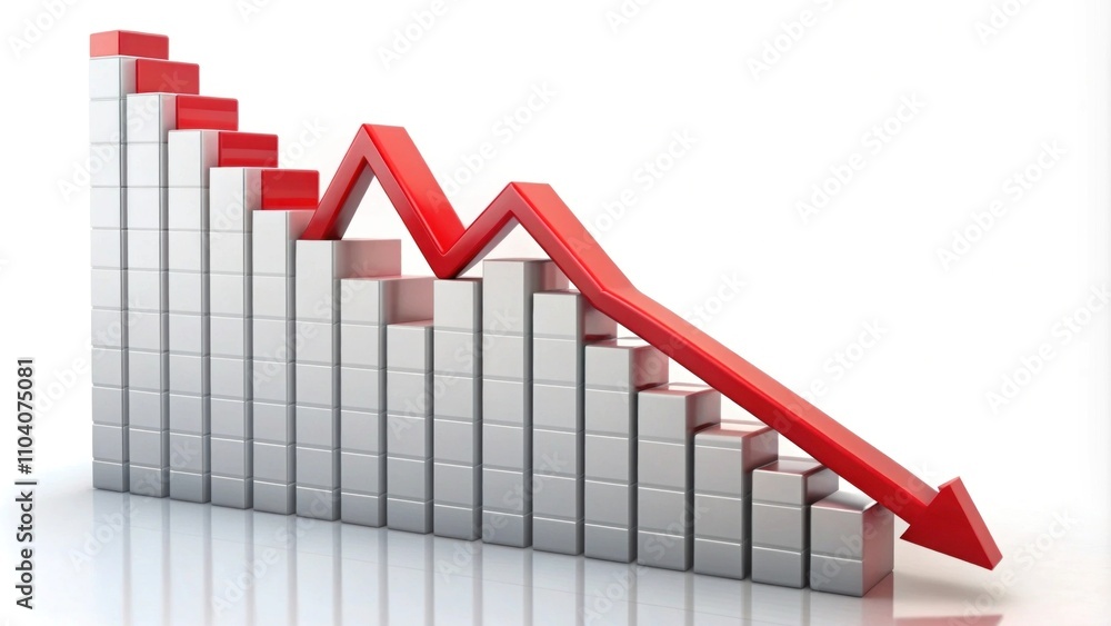 Visual Representation of Business Trends with an Ascending and Descending Chart Illustrating Growth and Decline in Financial Metrics Visual Representation of Business Trends with an Ascending and Descending Chart Illustrating Growth and Decline in Financial Metrics