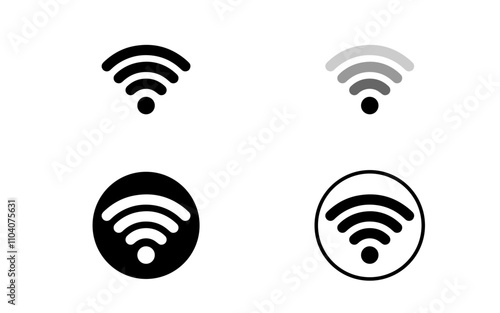 Wifi icon set vector image, wifi icon with and without circle