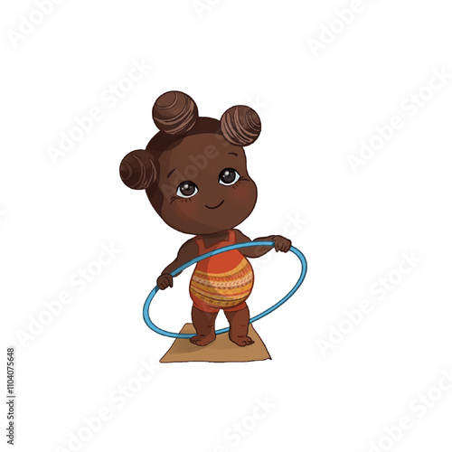 Wallpaper Mural The little girl, a chocolate-skinned  a chubby girl who wants to lose weight. Torontodigital.ca