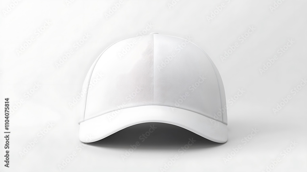 Blank white baseball cap front view isolated on white surface. Blank white baseball cap front view isolated on white surface.