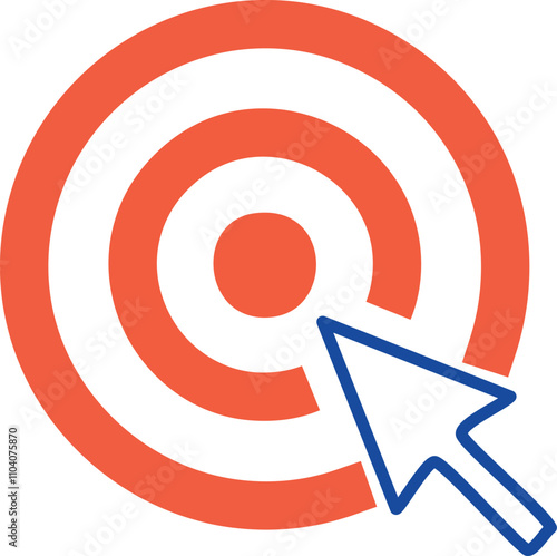 Target click success. Achieve goals, pinpoint accuracy.  Symbolizes ambition and reaching objectives.