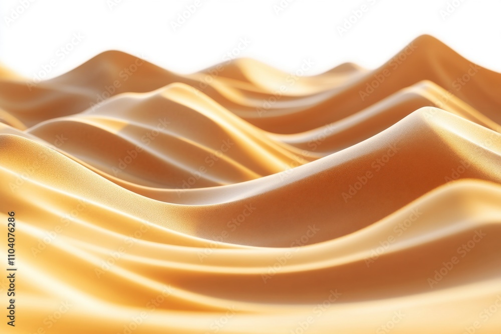 Elegant flowing waves of golden fabric creating a luxurious and serene ambiance. Elegant flowing waves of golden fabric creating a luxurious and serene ambiance.