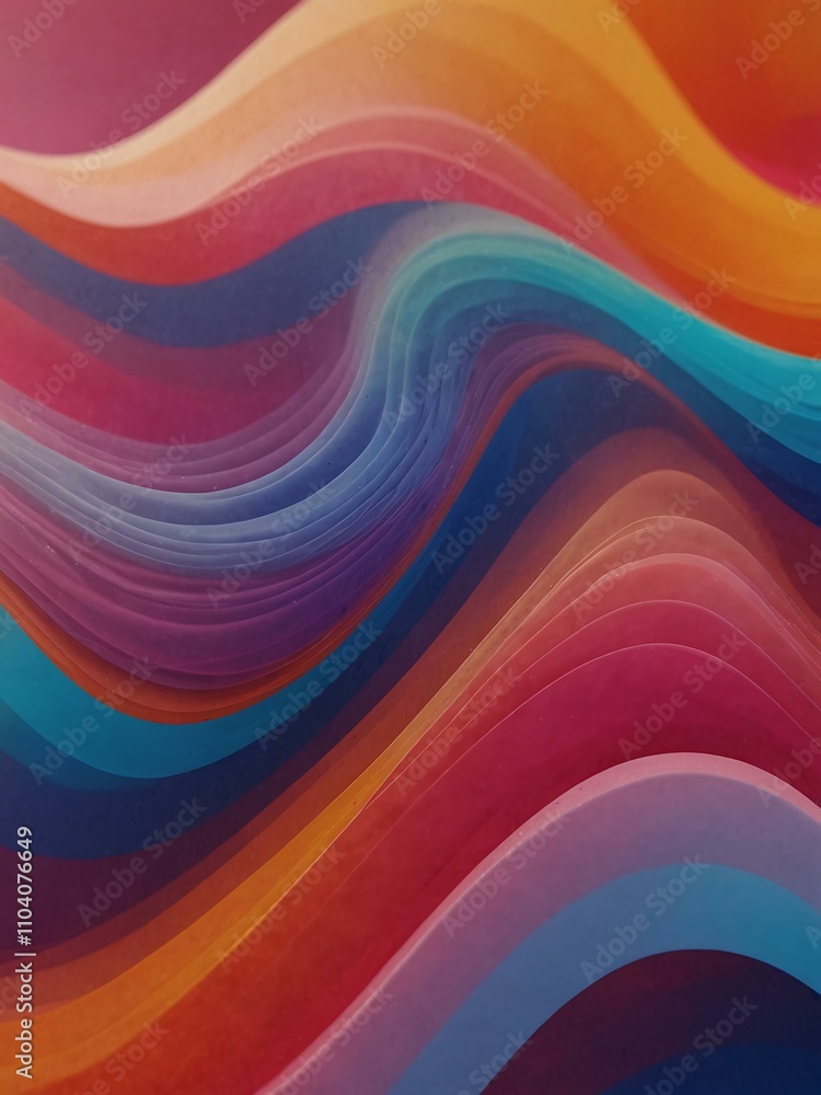 Abstract background with vibrant pink, orange, and blue waves. Abstract background with vibrant pink, orange, and blue waves.